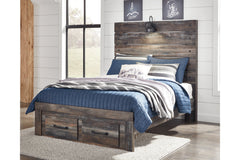 Drystan Full Panel Bed with 2 Storage Drawers - B211B47