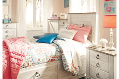 Willowton Twin Panel Bed with 2 Storage Drawers - B267B21