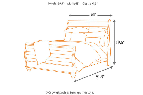 Willowton Queen Sleigh Bed - B267B4