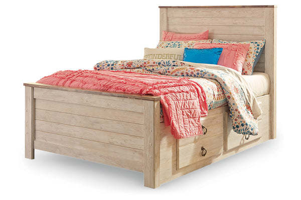 Willowton Twin Panel Bed with 2 Storage Drawers - B267B21