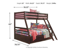 Halanton Twin over Full Bunk Bed with 1 Large Storage Drawer - B328YB1