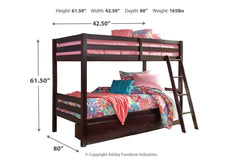Halanton Twin over Twin Bunk Bed with 1 Large Storage Drawer - B328YB2