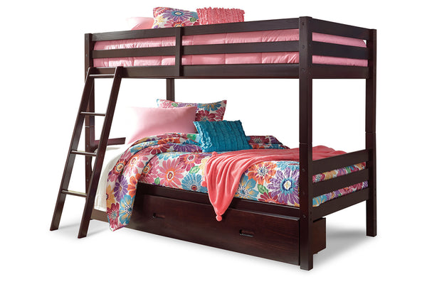 Halanton Twin over Twin Bunk Bed with 1 Large Storage Drawer - B328YB2