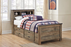 Trinell Twin Bookcase Bed with 2 Storage Drawers - B446B17