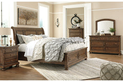 Flynnter Queen Sleigh Bed with 2 Storage Drawers - B719B4