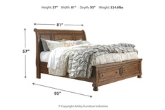 Flynnter California King Sleigh Bed with 2 Storage Drawers - B719B10