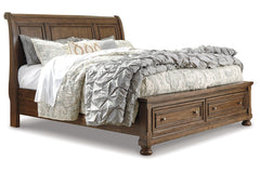 Flynnter California King Sleigh Bed with 2 Storage Drawers - B719B10