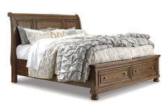 Flynnter Queen Sleigh Bed with 2 Storage Drawers - B719B4