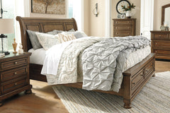 Flynnter California King Sleigh Bed with 2 Storage Drawers - B719B10