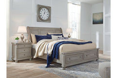Lettner California King Sleigh Bed with 2 Storage Drawers - B733B9