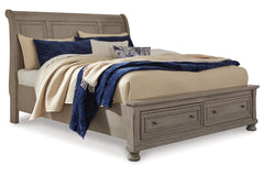 Lettner Queen Sleigh Bed with 2 Storage Drawers - B733B3