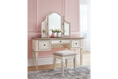 Realyn Vanity and Mirror with Stool - B743-22