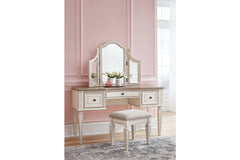 Realyn Vanity and Mirror with Stool - B743-22