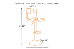Bellatier Adjustable Height Bar Stool - D120-130
