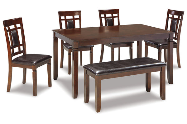 Bennox Dining Table and Chairs with Bench (Set of 6) - D384-325