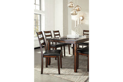 Coviar Dining Table and Chairs with Bench (Set of 6) - D385-325