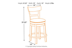 Pinnadel Counter Height Bar Stool - D542-124