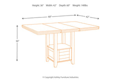 Haddigan Counter Height Dining Extension Table - D596-42