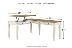 Realyn 2-Piece Home Office Lift Top Desk - H743H2
