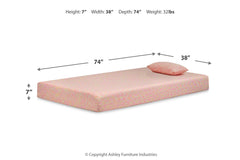 iKidz Pink Twin Mattress and Pillow - M65911