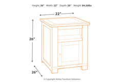 Budmore End Table with USB Ports & Outlets - T372-3