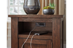 Budmore End Table with USB Ports & Outlets - T372-3