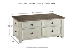 Bolanburg Coffee Table with Lift Top - T637-20