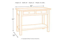 Bolanburg Sofa/Console Table - T637-4
