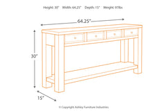 Gavelston Sofa/Console Table - T732-4