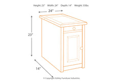 Tyler Creek Chairside End Table with USB Ports & Outlets - T736-7