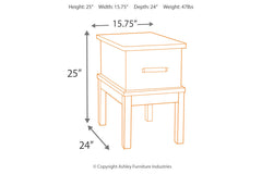 Stanah Chairside End Table with USB Ports & Outlets - T892-7