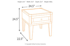 Todoe End Table with USB Ports & Outlets - T901-3
