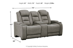 The Man-Den Power Reclining Loveseat with Console - U8530518