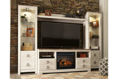 Willowton 4-Piece Entertainment Center with Electric Fireplace - W267W9