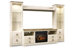 Willowton 4-Piece Entertainment Center with Electric Fireplace - W267W9