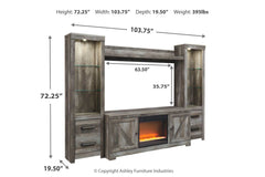 Wynnlow 4-Piece Entertainment Center with Electric Fireplace - W440W5