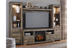Trinell 4-Piece Entertainment Center with Electric Fireplace - W446W8