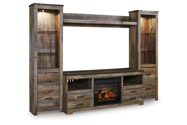 Trinell 4-Piece Entertainment Center with Electric Fireplace - W446W8