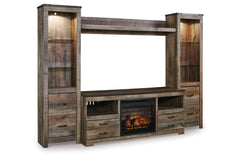 Trinell 4-Piece Entertainment Center with Electric Fireplace - W446W8