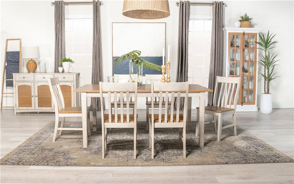 Kirby Rectangular Dining Table with Butterfly Leaf Natural and Rustic Off White - 192691