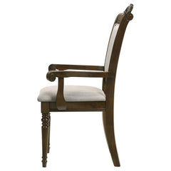 Willowbrook Upholstered Dining Armchair Grey and Chestnut (Set of 2) - 108113
