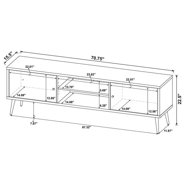 Allie 2-door Engineered Wood 71" TV Stand Distressed Pine - 701076