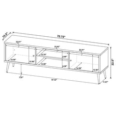 Allie 2-door Engineered Wood 71" TV Stand Distressed Pine - 701076