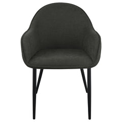 Emma Upholstered Dining Arm Chair Charcoal and Black (Set of 2) - 115593