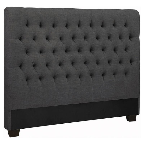 Chloe Upholstered Full Panel Headboard Charcoal - 300529FB1