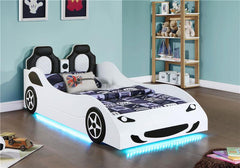 Cruiser Wood Twin LED Car Bed White - 400477