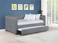 Brodie Upholstered Twin Daybed with Trundle Grey - 300554
