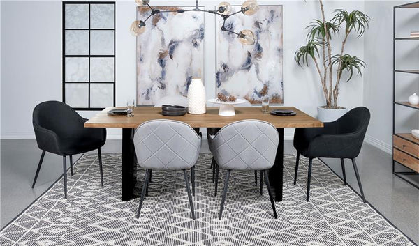 Bradshaw Rectangular Live Edge Dining Table Natural Acacia and Black - 115541