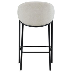 Chadwick Sloped Arm Bar Stools Beige and Glossy Black (Set of 2) - 183437