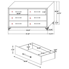 Lucia 6-drawer Dresser White - 224733
